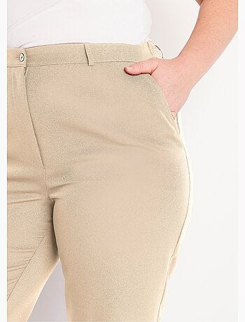 Pantalon droit uni taille semi élastiquée - afibel