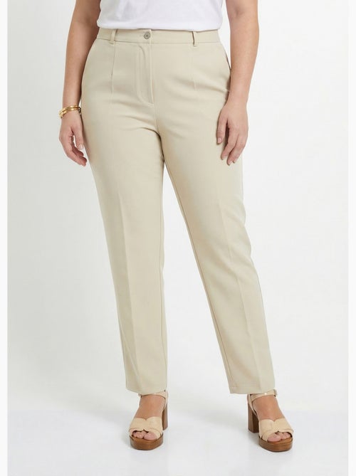 Pantalon droit uni taille semi élastiquée - afibel - Kiabi