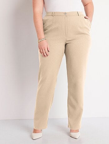 Pantalon droit uni taille semi élastiquée - afibel