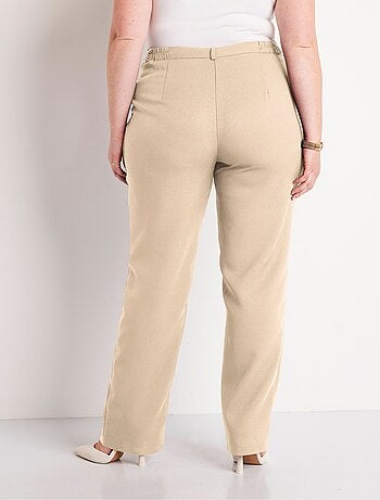 Pantalon droit uni taille semi élastiquée - afibel