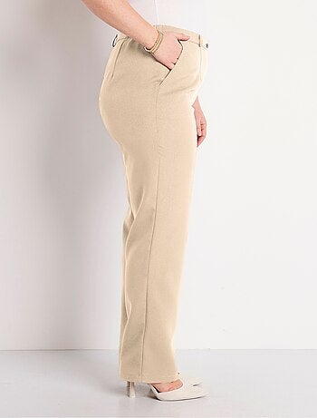 Pantalon droit uni taille semi élastiquée - afibel