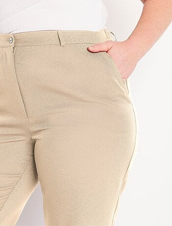 Pantalon droit uni taille semi élastiquée - afibel
