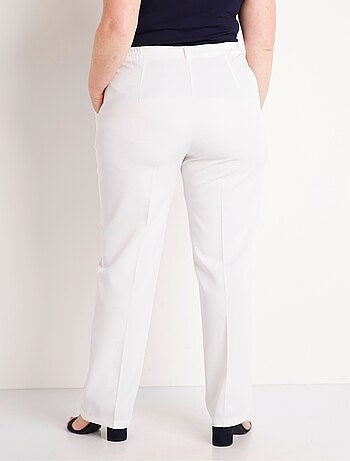 Pantalon droit uni taille semi élastiquée