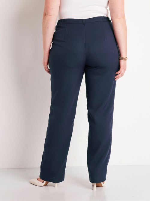 Pantalon droit uni taille semi élastiquée - Kiabi