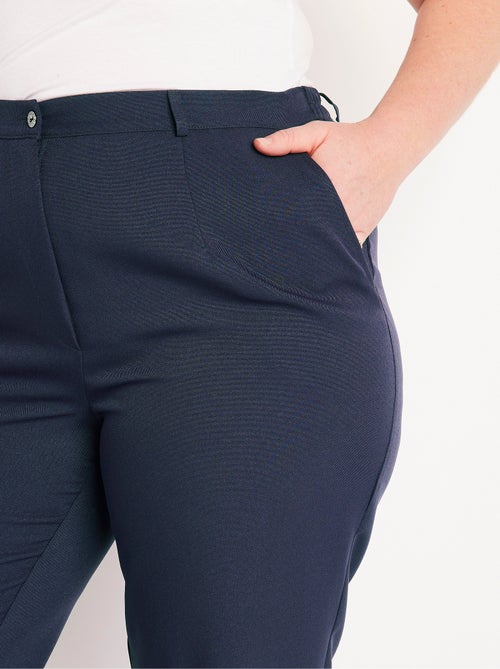 Pantalon droit uni taille semi élastiquée - Kiabi
