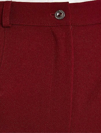 Pantalon droit uni taille semi élastiquée