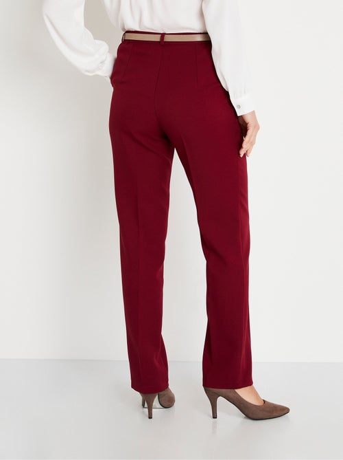 Pantalon droit uni taille semi élastiquée - Kiabi