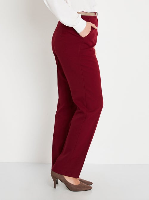Pantalon droit uni taille semi élastiquée - Kiabi