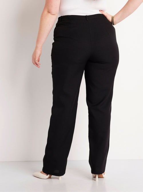 Pantalon droit uni taille semi élastiquée - Kiabi