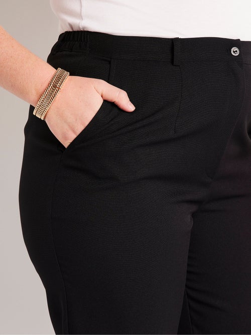 Pantalon droit uni taille semi élastiquée - Kiabi