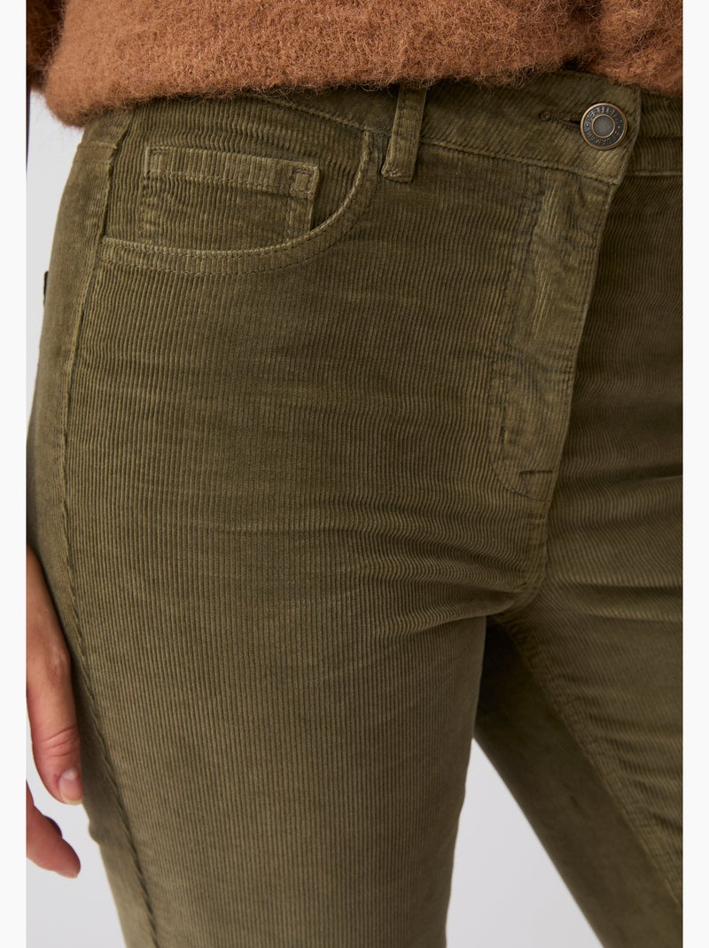 Pantalon droit velours perfect fit by damart - damart Vert - Kiabi