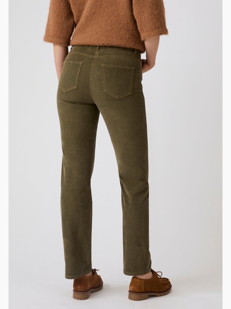 Pantalon droit velours perfect fit by damart - damart Vert - Kiabi
