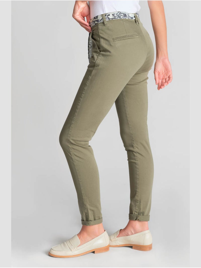 Pantalon dyli 5 chino 'le temps des cerises' Vert - Kiabi