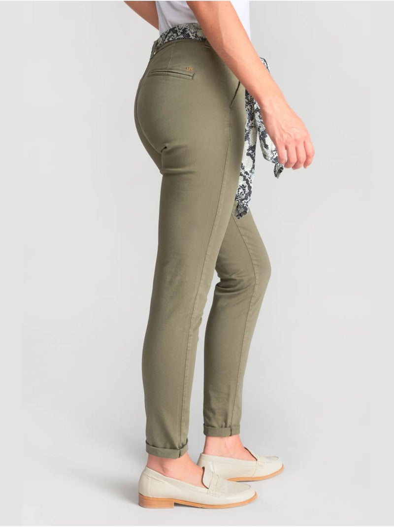 Pantalon dyli 5 chino 'le temps des cerises' Vert - Kiabi