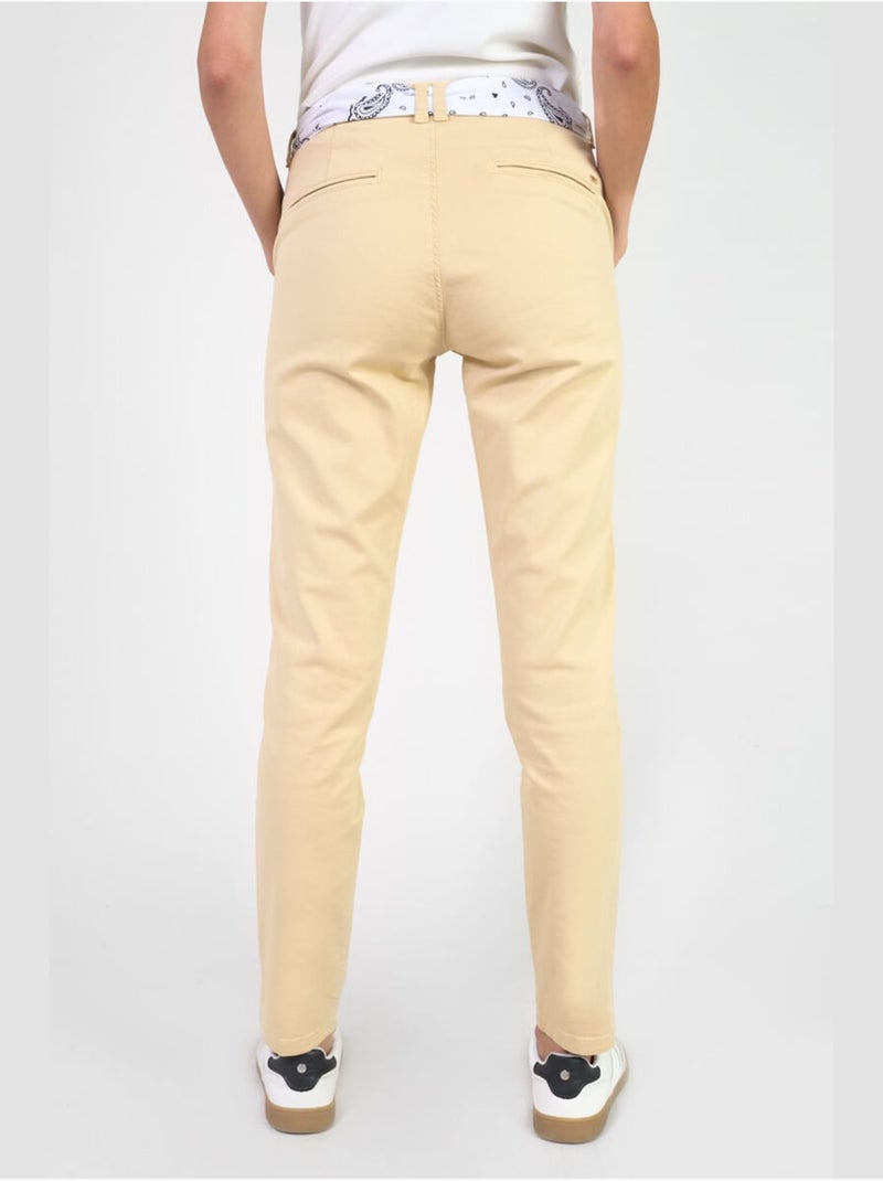Pantalon dyli 7 chino 'le temps des cerises' Beige - Kiabi