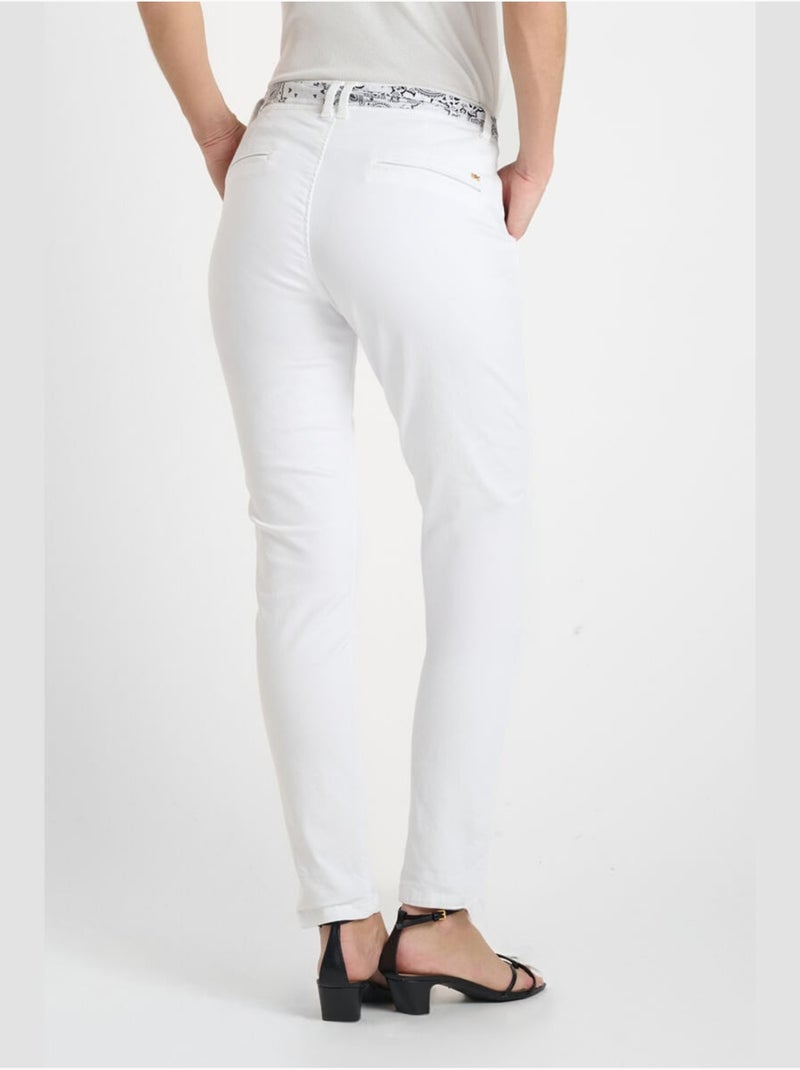 Pantalon dyli 7 chino 'le temps des cerises' Blanc - Kiabi
