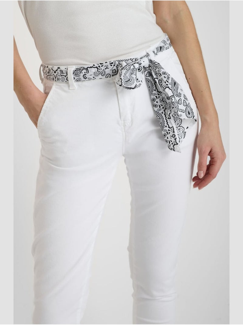 Pantalon dyli 7 chino 'le temps des cerises' Blanc - Kiabi
