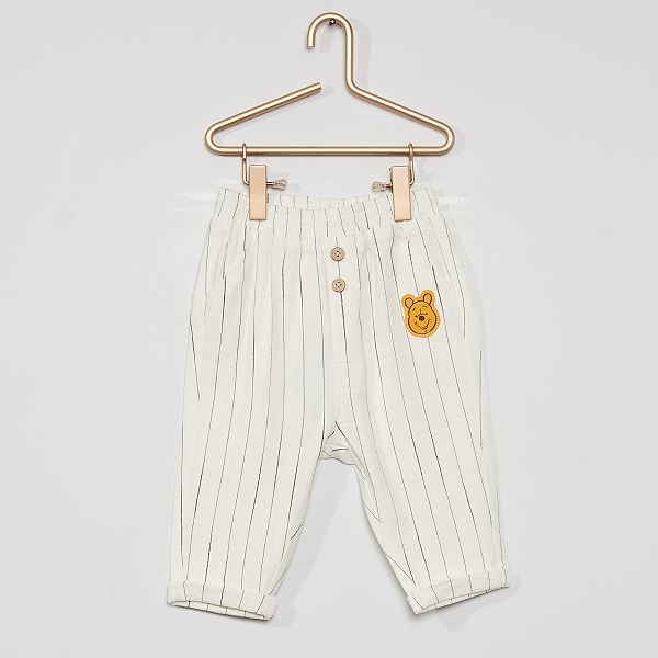 Pantalon Eco Concu Winnie L Ourson De Disney Bebe Garcon Blanc Kiabi 7 00