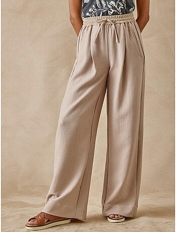 Pantalon effet froissé coupe large - DAXON