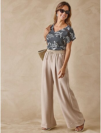 Pantalon effet froissé coupe large - DAXON