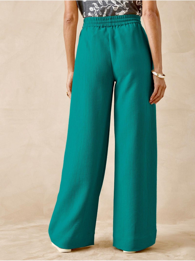 Pantalon effet froissé coupe large - DAXON Bleu outremer - Kiabi