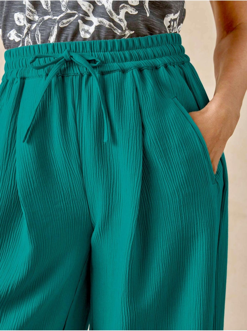 Pantalon effet froissé coupe large - DAXON Bleu outremer - Kiabi