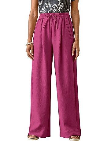 Pantalon effet froissé coupe large - DAXON