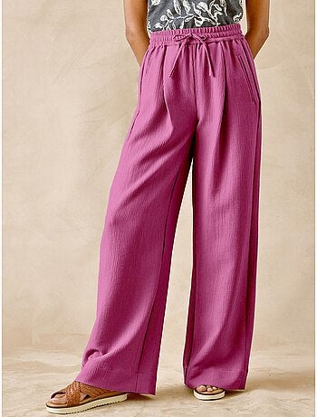 Pantalon effet froissé coupe large - DAXON