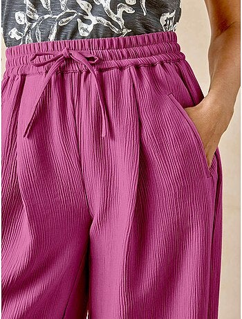 Pantalon effet froissé coupe large - DAXON