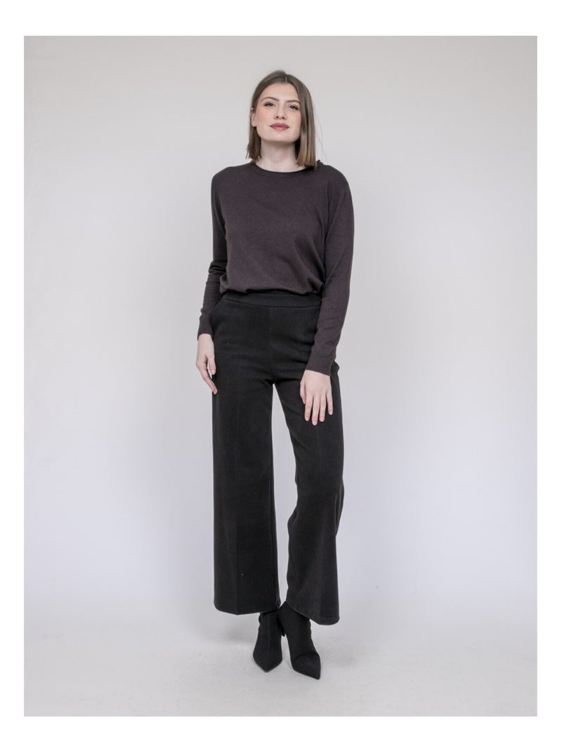 Pantalon effet laine EDVIGE Noir - Kiabi