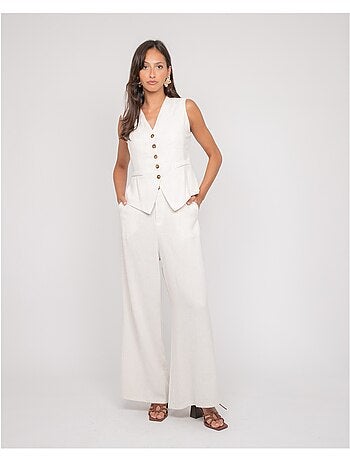 Pantalon effet lin EVELISE