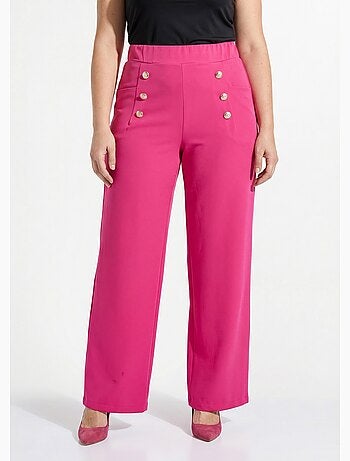 Pantalon effet pont ceinture élastiquée dos - afibel