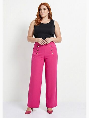 Pantalon effet pont ceinture élastiquée dos - afibel