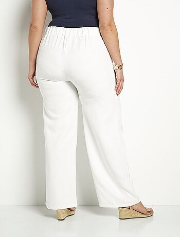 Pantalon effet pont ceinture élastiquée dos