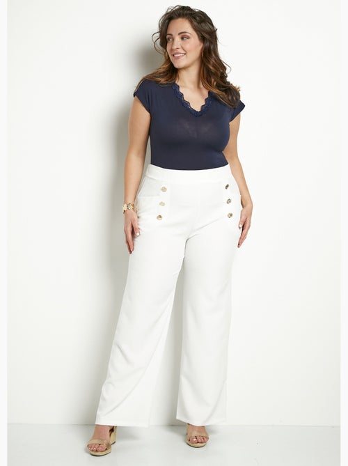 Pantalon effet pont ceinture élastiquée dos - Kiabi