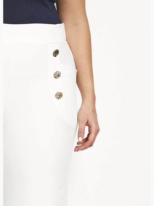 Pantalon effet pont ceinture élastiquée dos - Kiabi