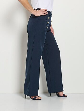 Pantalon effet pont ceinture élastiquée dos