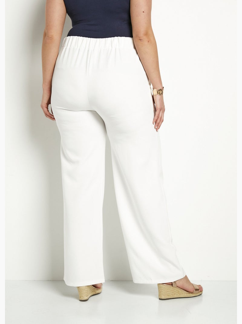 Pantalon effet pont taille élastiquée - afibel Blanc - Kiabi