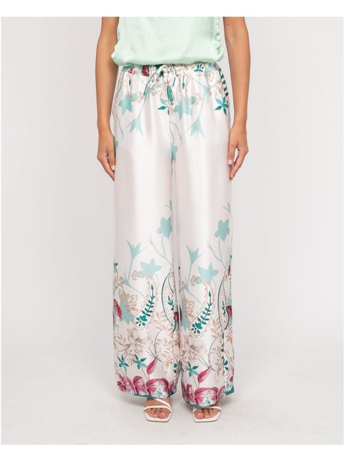 Pantalon effet satin motifs EZRA - Kiabi
