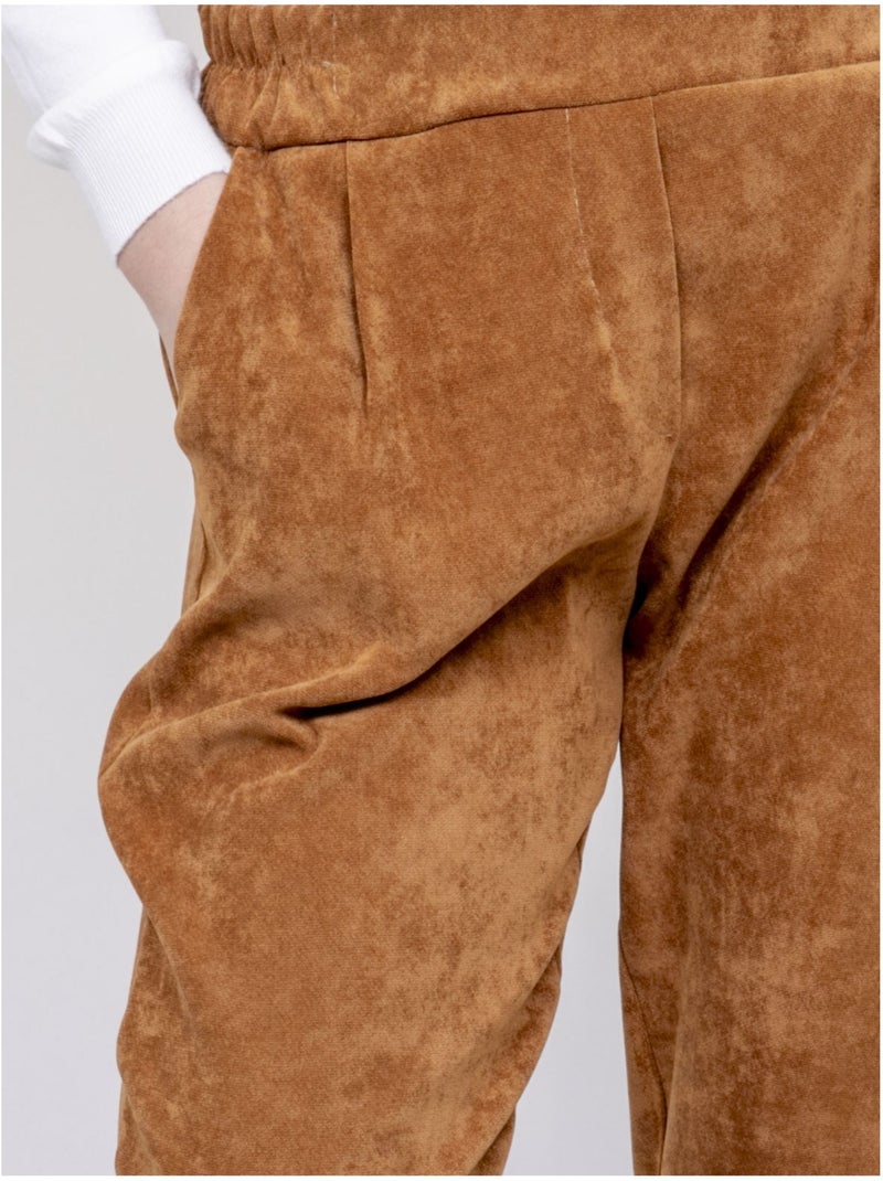 Pantalon effet velours ebila Marron caramel - Kiabi