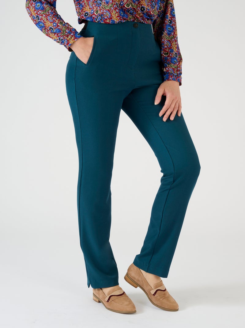 Pantalon effet ventre plat - Damart Bleu pétrole - Kiabi