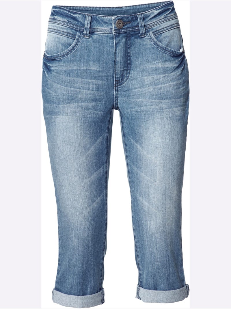 Pantalon Effet Ventre Plat - Taille Standard - Helline Bleu jean - Kiabi