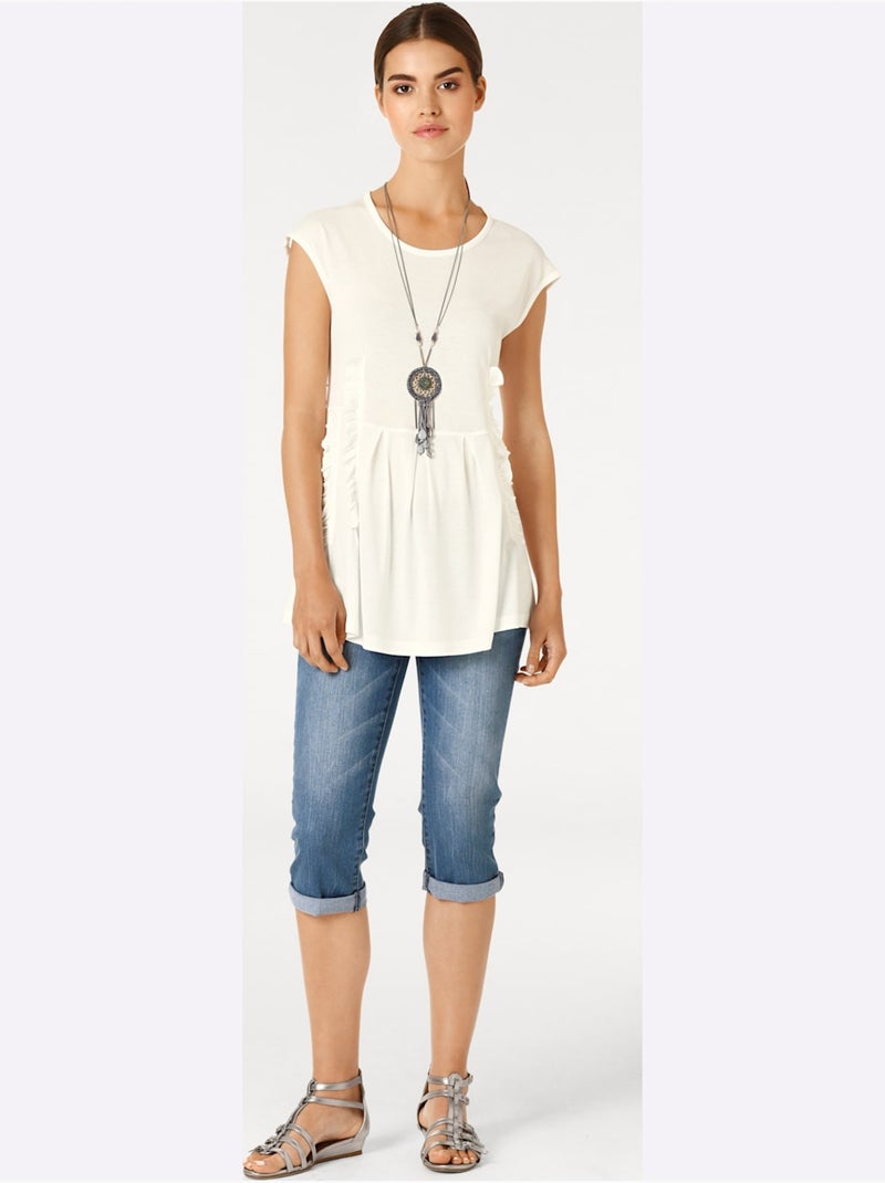 Pantalon Effet Ventre Plat - Taille Standard - Helline Bleu jean - Kiabi
