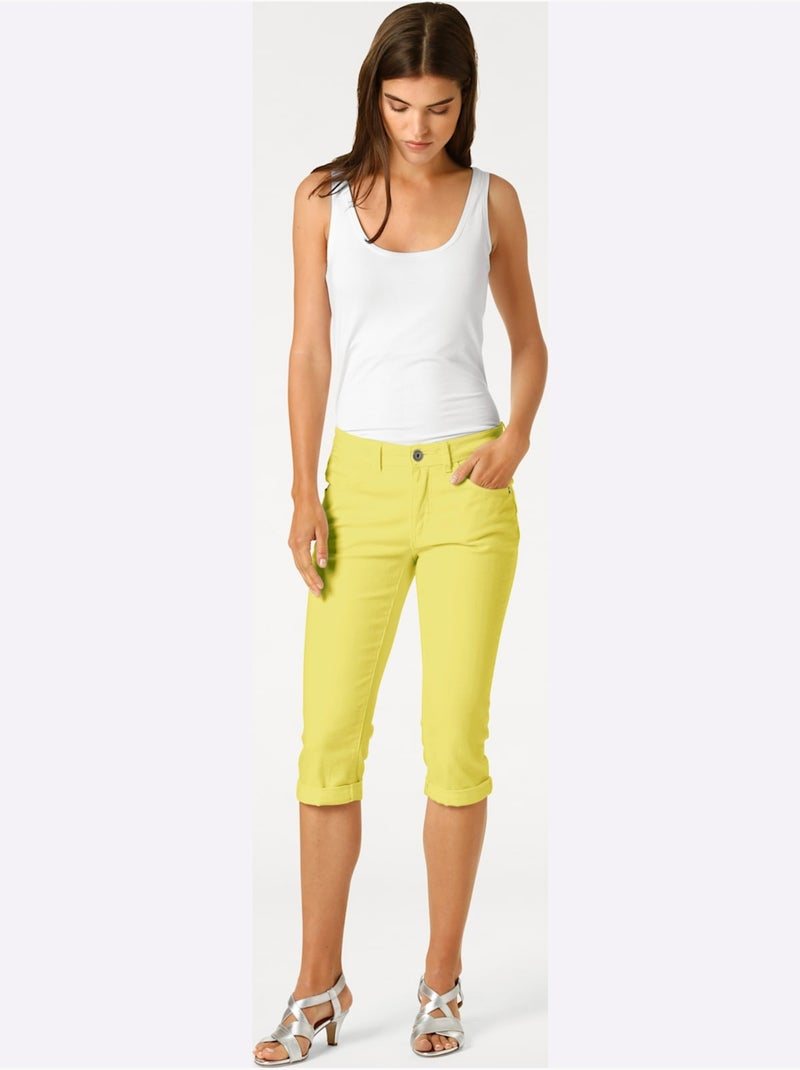 Pantalon Effet Ventre Plat - Taille Standard - Helline Jaune clair - Kiabi