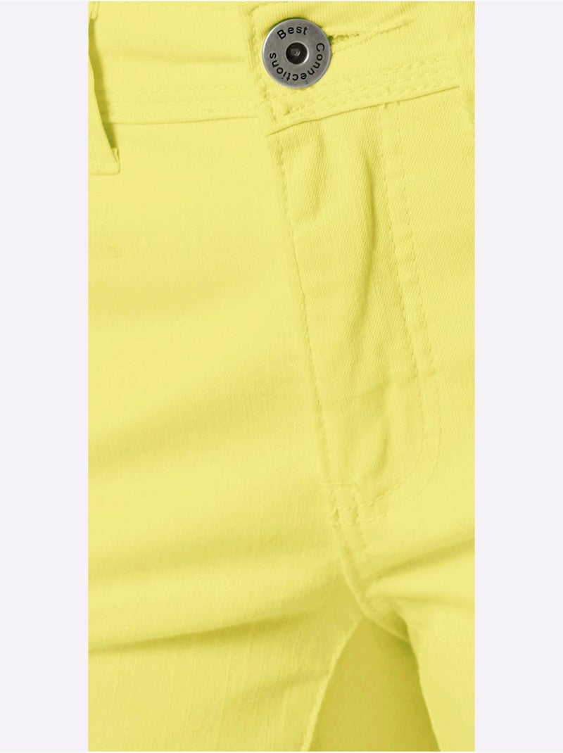 Pantalon Effet Ventre Plat - Taille Standard - Helline Jaune clair - Kiabi