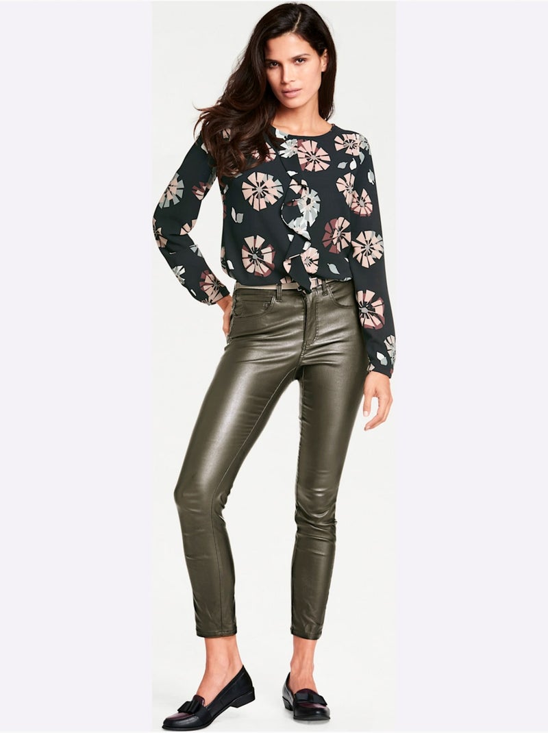 Pantalon Effet Ventre Plat - Taille Standard - Helline Kaki - Kiabi