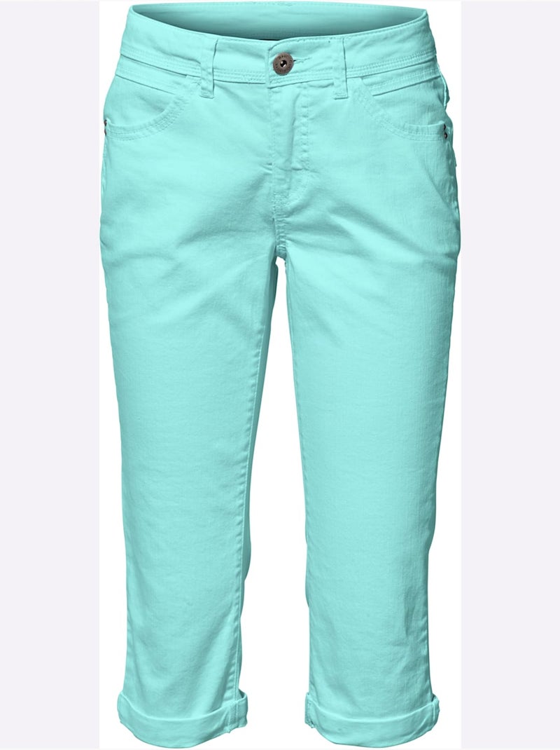 Pantalon Effet Ventre Plat - Taille Standard - Helline Turquoise - Kiabi