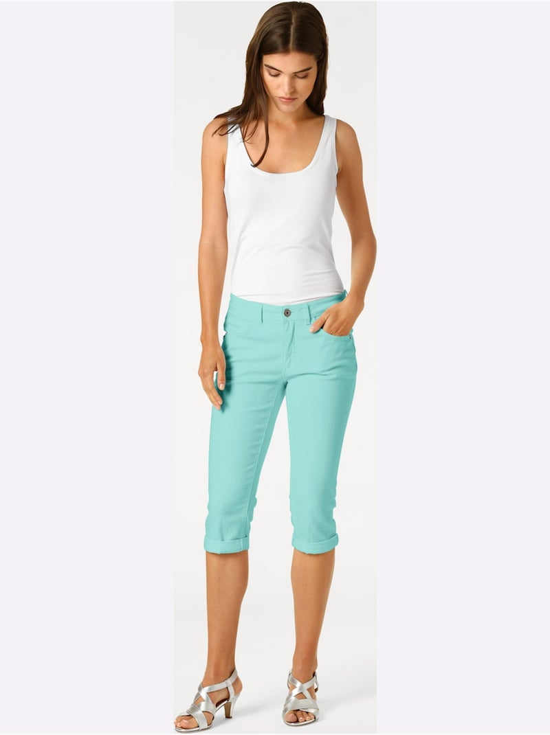Pantalon Effet Ventre Plat - Taille Standard - Helline Turquoise - Kiabi