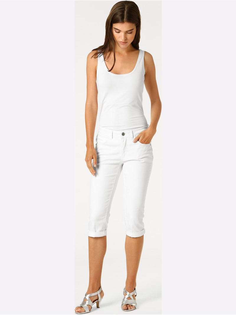 Pantalon Effet Ventre Plat Coupe Skinny - Taille Standard - helline Blanc - Kiabi
