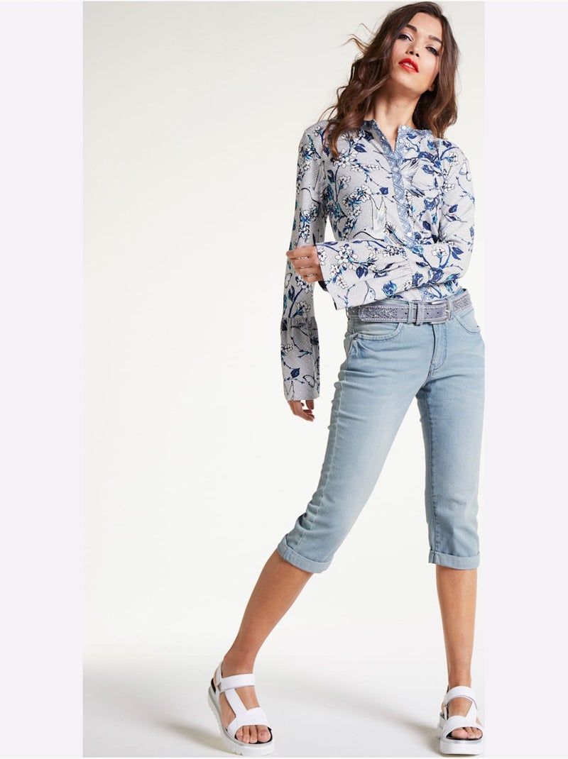 Pantalon Effet Ventre Plat Coupe Skinny - Taille Standard - Helline Bleu - Kiabi
